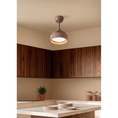 Ventilateur de plafond 40W silencieux Ø55cm avec pales rétractables et lumière LEDWIND CLEAR LAMP CREATE