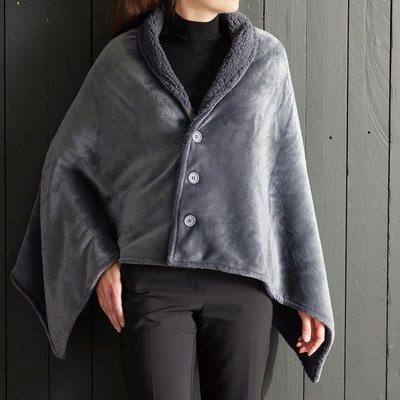 Plaid poncho cocoon BIEN AU CHAUD TODAY