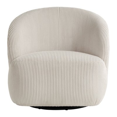 Fauteuil velours côtelé BLANC D’IVOIRE