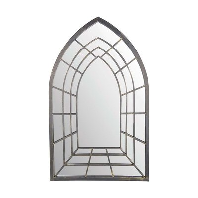 Grand miroir fenêtre en métal Manoir JARDINDECO
