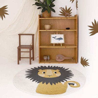 Tapis enfant rond lion JAGGO NATTIOT