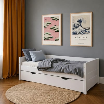 Lit banquette avec tiroir Bois massif  LOUW AKITEN RETAIL