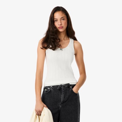 Débardeur slim fit coton maille pointelle LACOSTE