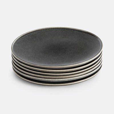 Set van 6 platte borden, in aardewerk, Onda LA REDOUTE INTERIEURS