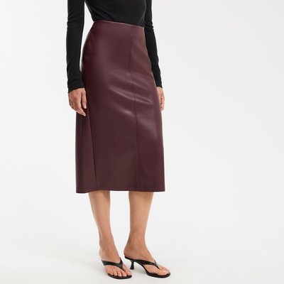 Jupe crayon, longueur midi, en simili LA REDOUTE COLLECTIONS