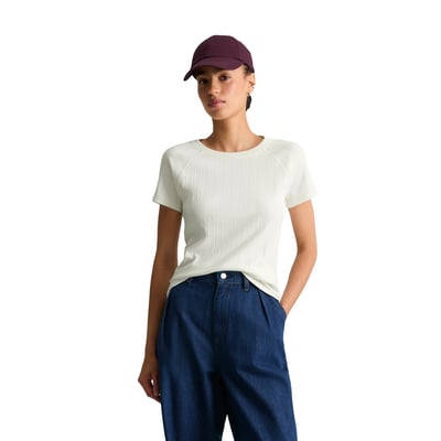 T-shirt slim en jersey côtelé en pur coton biologique MARC O’POLO DENIM