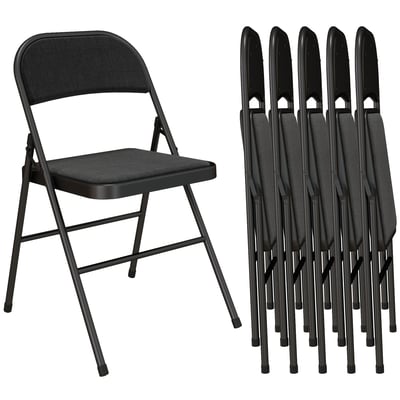 Chaise pliante Polyester Noir HOMCOM