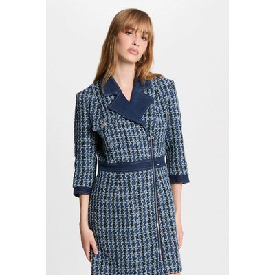 Robe courte droite tweed MORGAN