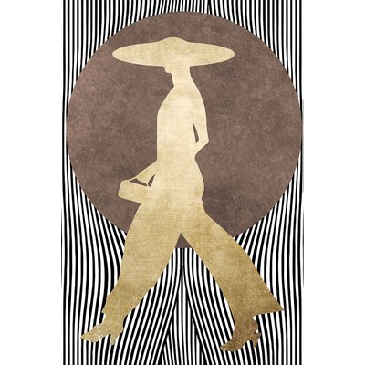 Tableau silhouette femme à chapeau HEXOA