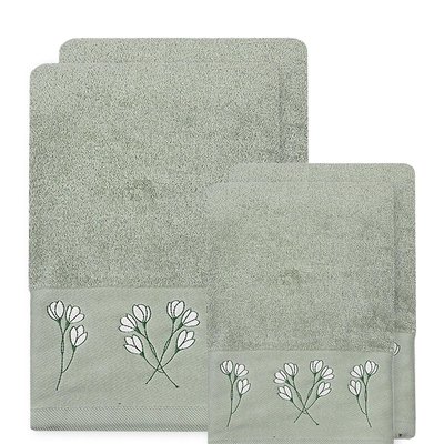 Ensemble de bain brodé 4 pièces SPRING SENSEI MAISON
