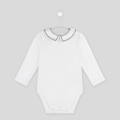 Body manches longues à col brodé, en coton issu de l'agriculture biologique, certifié Oekotex BOUT'CHOU
