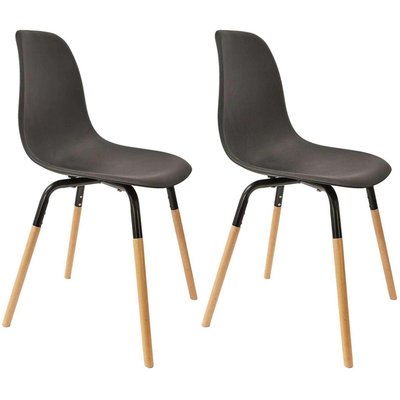 Chaise scandinave pieds métal et bois de hêtre Phenix (Lot de 2) CMP