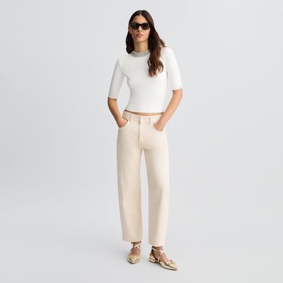 Crop top noir avec broderies de bijoux LIU JO