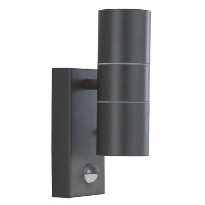Outdoor Black Dual Wall Light with Sensor (GU10 LED) SO'HOME