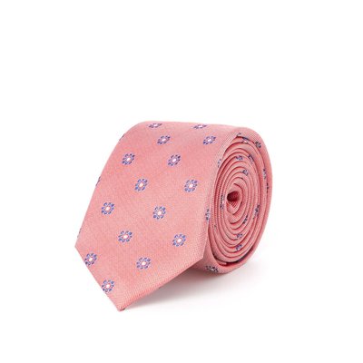 Cravate 100% soie motif fleurs DRAEGER PARIS