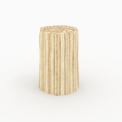 Table d'appoint de jardin ronde  en rondins de teck D30 cm - IMANI RENDEZ-VOUS DÉCO