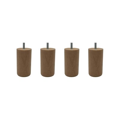 Pied cylindrique bois (lot de 4) SOMEO