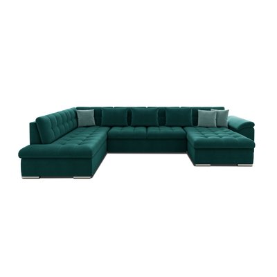 Canapé Panoramique Convertible Simili/tissu et velours 7 places - CHUCK LISA DESIGN