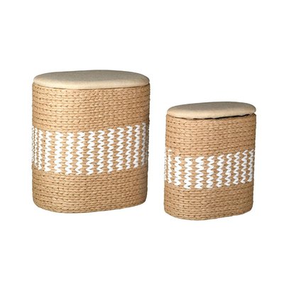 Paniers à linge en papier corde et coton (Lot de 2) AUBRY GASPARD