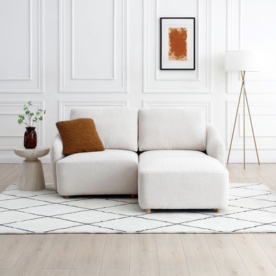 Corbin Boucle Modular 2 Seater Sofa and Footstool SO'HOME