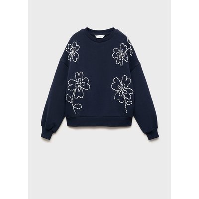 Sweat-shirt coton fleurs brodées MANGO KIDS
