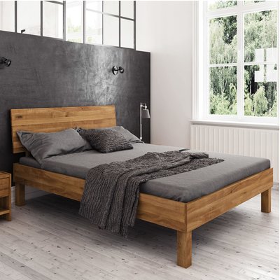 Lit avec pieds carrés et tête de lit intégrée TERRE DE NUIT