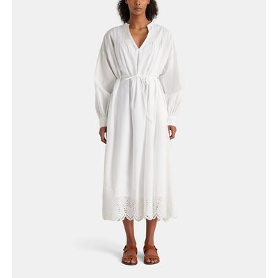 Robe Longue Ample Laspy Ceinture Broderies Coton Bio JODHPUR