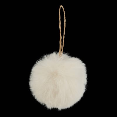 Boule de Noël en imitation fourrure rouge et blanc D. 80 mm FEERIC LIGHTS & CHRISTMAS