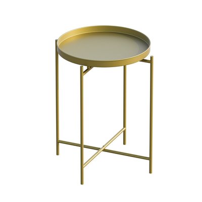 Bout de canapé avec plateau à rebord rond en Métal H56 cm - PARKER CALICOSY