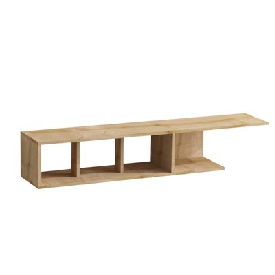 Meuble TV suspendu décor chêne saphir L150 cm - PAN CALICOSY