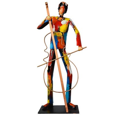 Sculpture moderne en métal peint contrebasse PIER IMPORT