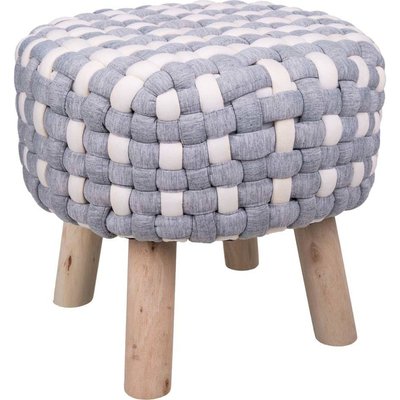 Tabouret design bois et coton tressé   élégant RECOLLECTION