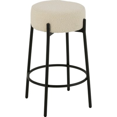 Tabouret de bar   en métal et polyester bouclé design RECOLLECTION