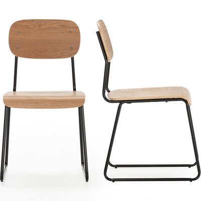 Lot de 2 chaises effet bois - EKEN HOMIFAB