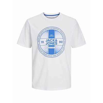 Logo Print Cotton T-Shirt with Crew Neck JACK & JONES