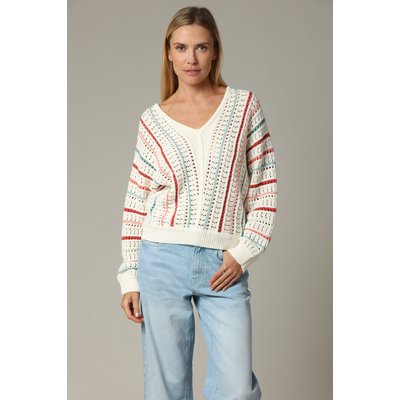 Pull en maille ajourée avec col v MADJI DEELUXE