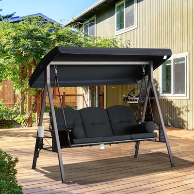 Balancelle de jardin 3 places grand confort polyester OUTSUNNY