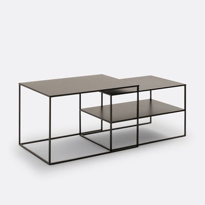 Lot de 2 tables basses gigognes métal acier, Miva LA REDOUTE INTERIEURS
