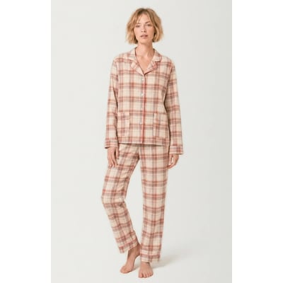 Pyjama boutonné en flanelle de coton à carreaux Alix ARTHUR