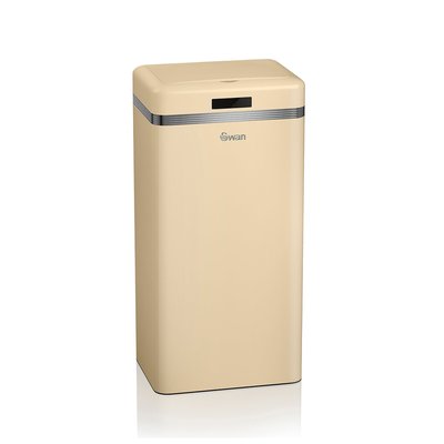 Retro 45L Square Sensor Bin in Cream SWAN