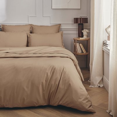 Parure de lit Housse de couette + Taie carrée en percale de coton, PREMIÈRE ESSIX