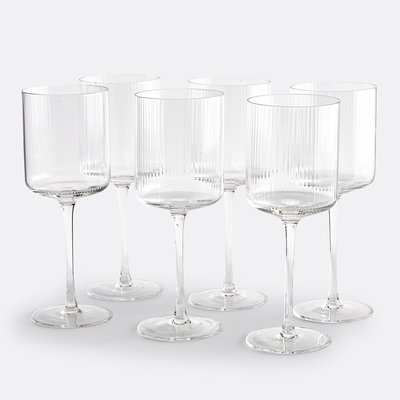 Lot de 6 verres à vin en verre strié, Stria LA REDOUTE INTERIEURS