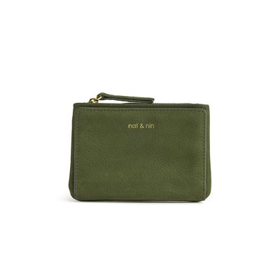 Portefeuille zippé en cuir grainé SOLY NAT & NIN