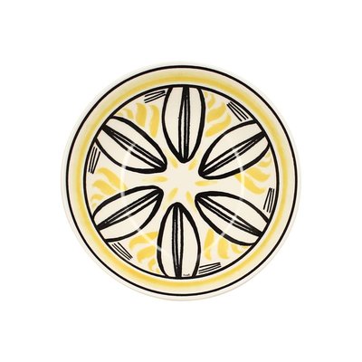 Assiette Creuse Ronde Sun En Grès Décor Jaune Ø20,5 Cm NOVASTYL