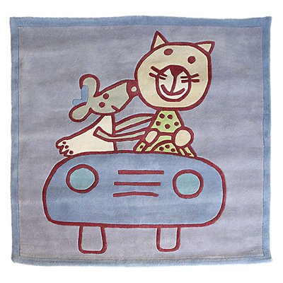 Tapis de salon enfant en laine animaux en vadrouille parme 150x150SOURICETTE THE DECO FACTORY