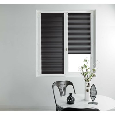 Store enrouleur 60 x 90 cm Day-night noir DOUCEUR D'INTÉRIEUR