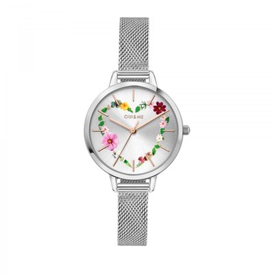 Montre Analogique En Acier Fleurette OUI & ME