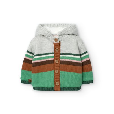 Veste tricotée avec capuche et fermeture BOBOLI