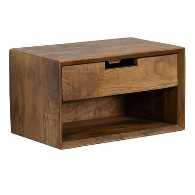 Table de chevet murale en bois de manguier 40x25x23cm WADIGA