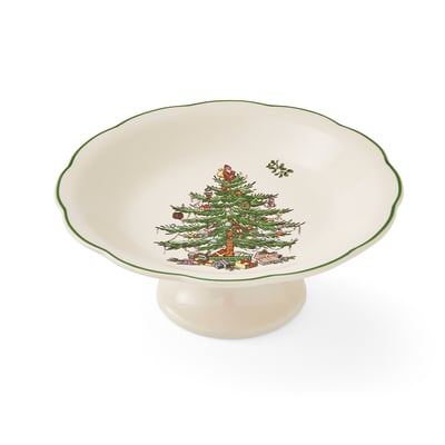Christmas Tree Sculpted Footed Candy Dish SPODE